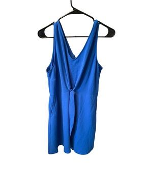 Blue Knot-Front Women's Dress